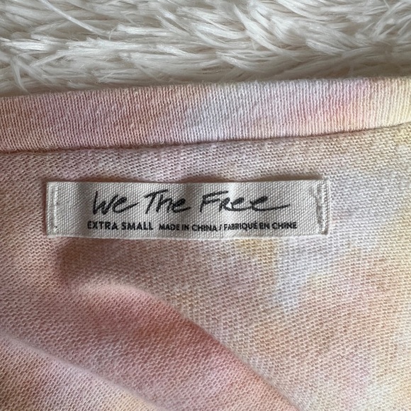 Free People Womens All Mine Top Relaxed Berry Orange Tie Dye Sz XS - Picture 4 of 6